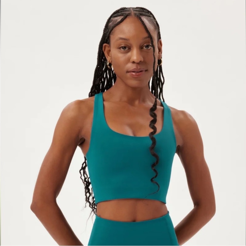 Girlfriend Collective sports bra atlas teal blue size XS extra small